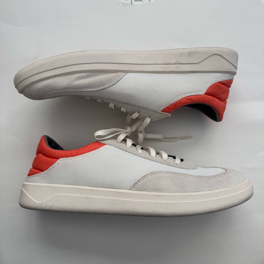 OluKai Punini Sneakers Off-White Orange Drop-In Heel Slip On Streetwear Men's 12